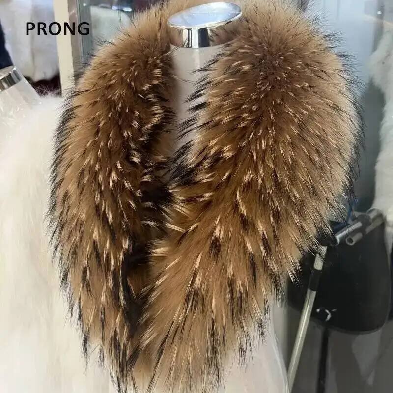 Winter Clothing Women Sale - طوق فراء راكون طبيعي للنساء ،