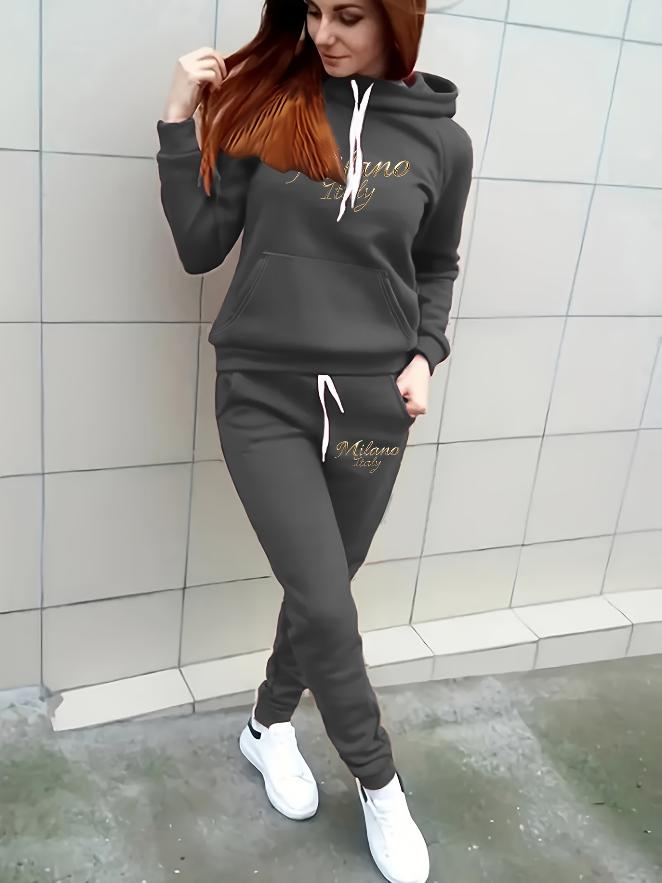 Winter Clothing Essentials For Women - طقم سترة وبنطلون رياضي مبطن بالصوف