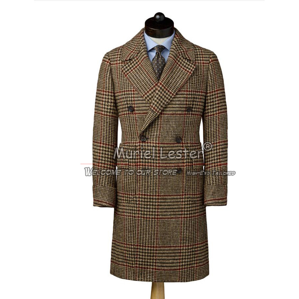 Wool Blend Coat - رجل إنجلترا نمط البدلة الستر تويد