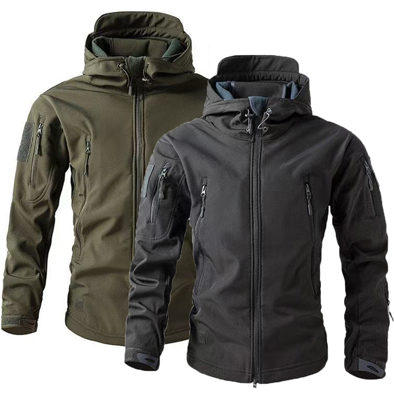 Windproof Jacket Softshell - الرجال الشتاء الخريف الدافئة سوفتشيل الصوف