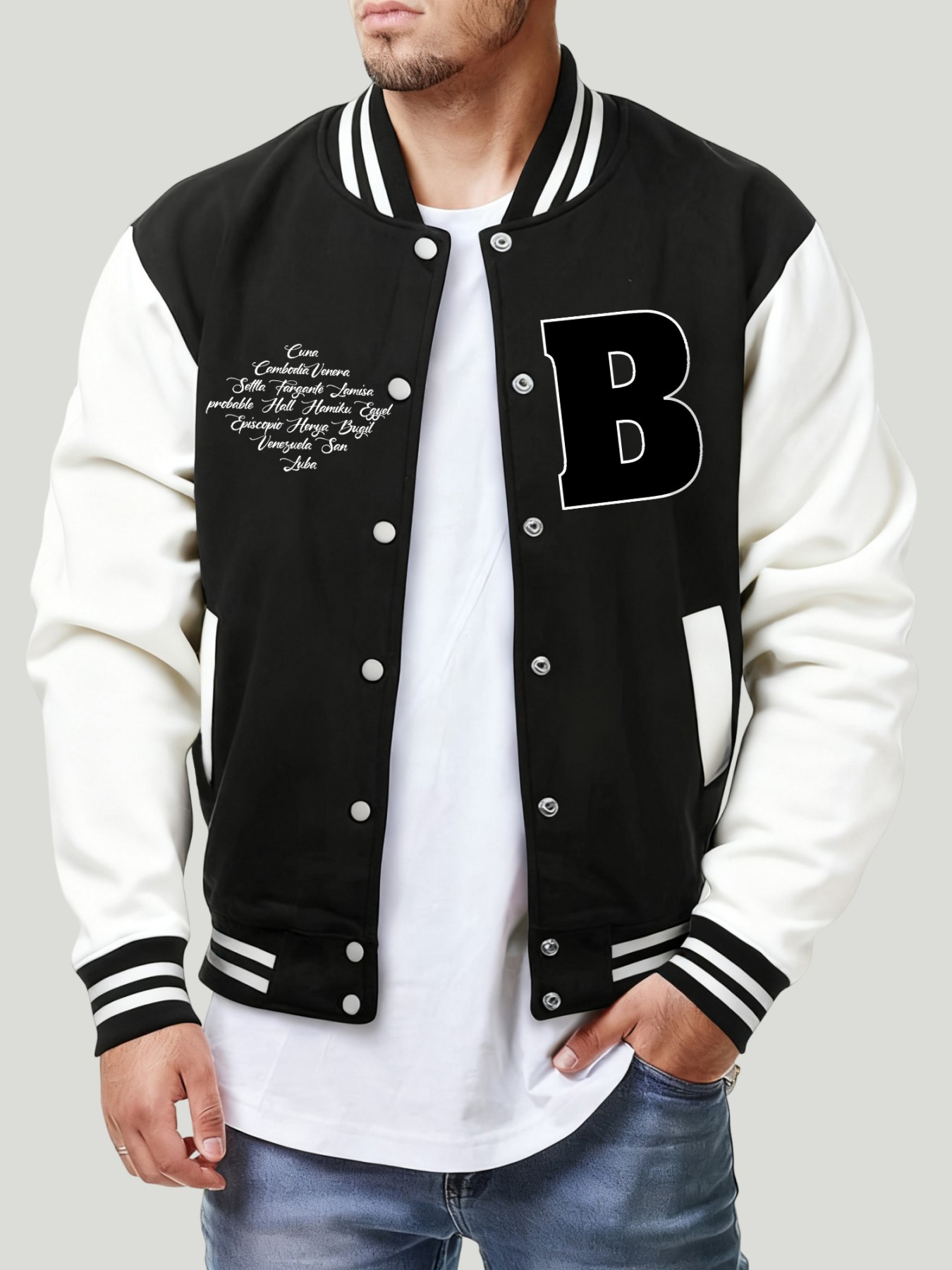 Winter Clothing Trends - حرف B مكان مختلف طباعة الرجال