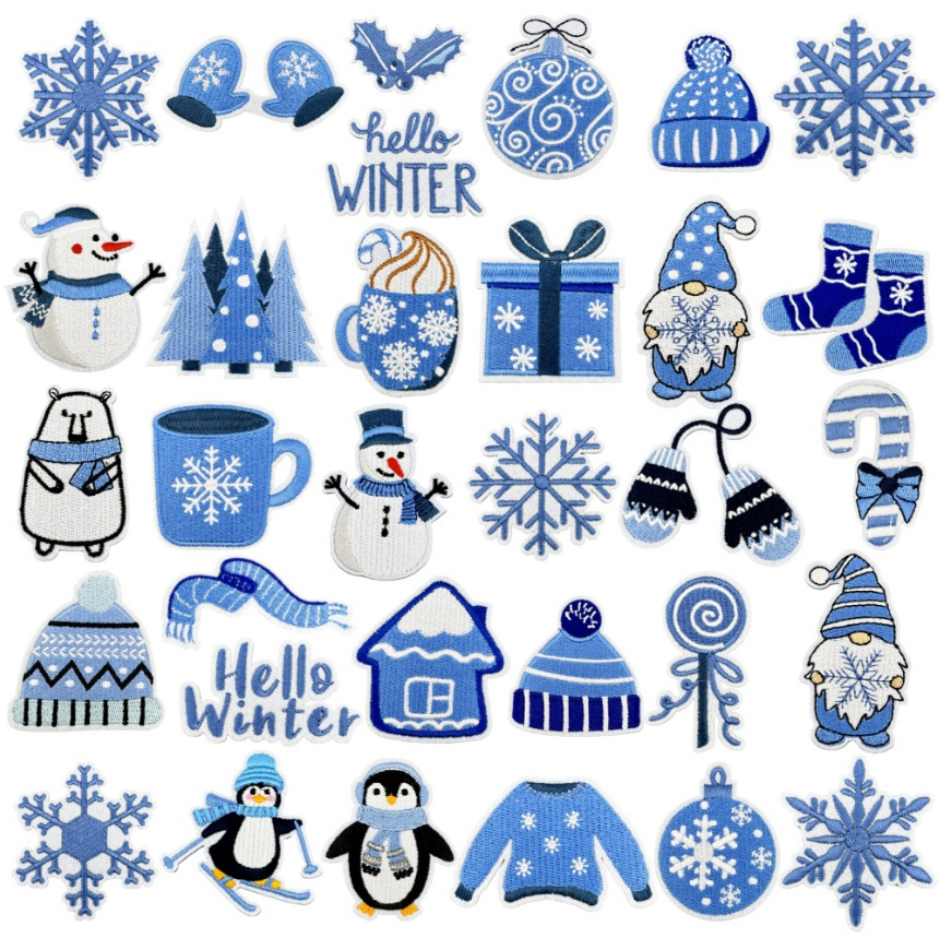 Winter Clothing Pictures - 10 قطعة سلسلة مرحبا الشتاء المطرزة
