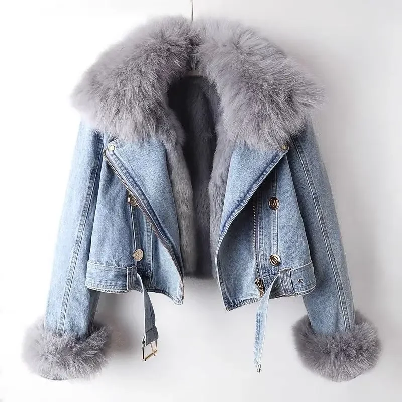 سترة الدنيم للنساء قصيرة سميكة - مراجعة Winter Clothing Women Sale وسعره