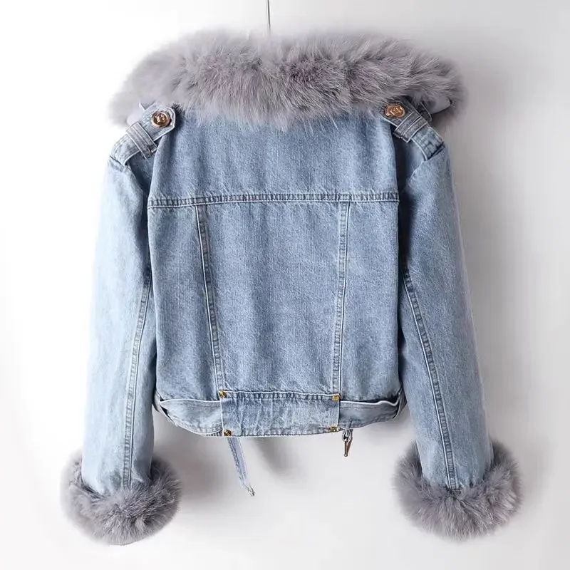 سترة الدنيم للنساء قصيرة سميكة - مراجعة Winter Clothing Women Sale وسعره
