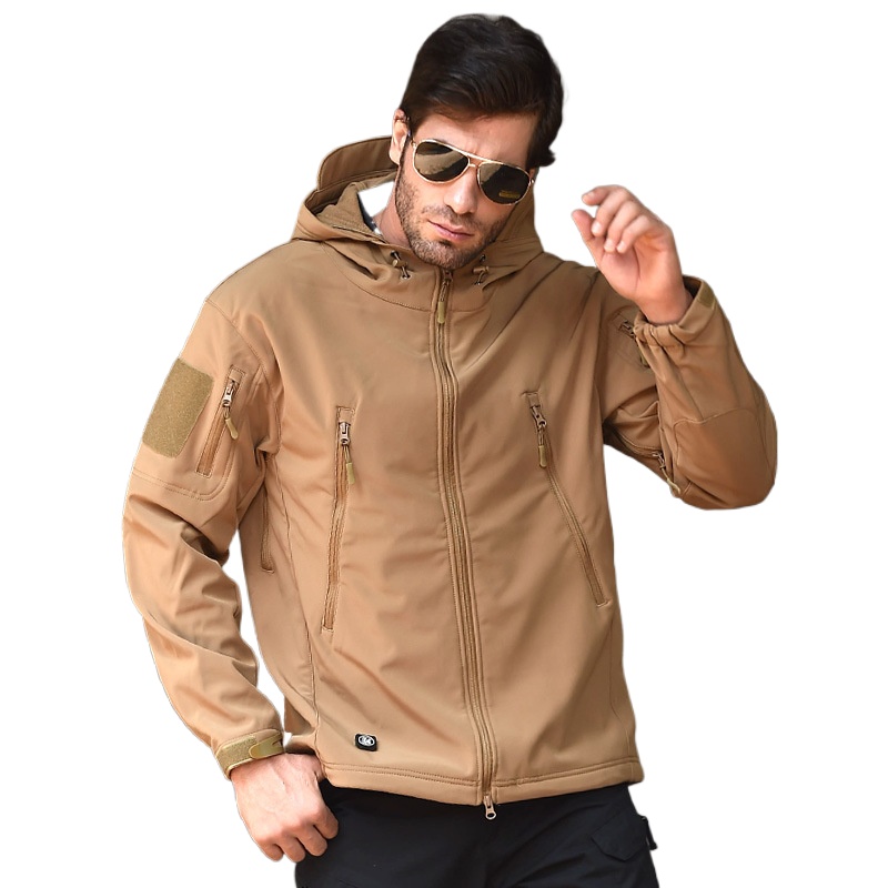 جاكيت رجالي تكتيكي فضفاض بغطاء - مراجعة Windproof Jacket Softshell وسعره
