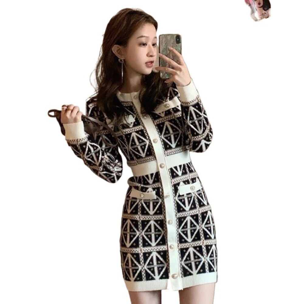 فستان محبوك بأكمام طويلة بتصمي - مراجعة Winter Clothing Pictures وسعره