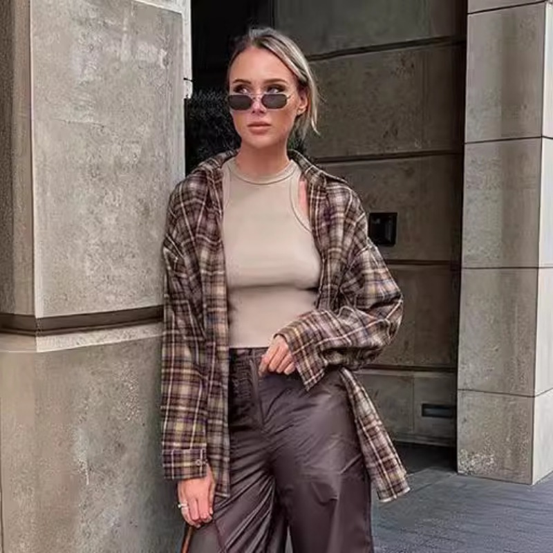 قميص منقوش غير رسمي للسيدات فض - مراجعة Winter Clothing Women Sale وسعره