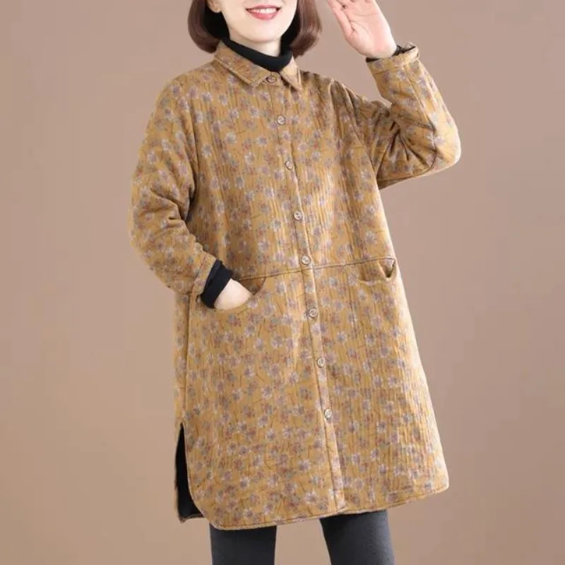 معطف نسائي كلاسيكي بطبعة أزهار - مراجعة Winter Clothing Trends وسعره