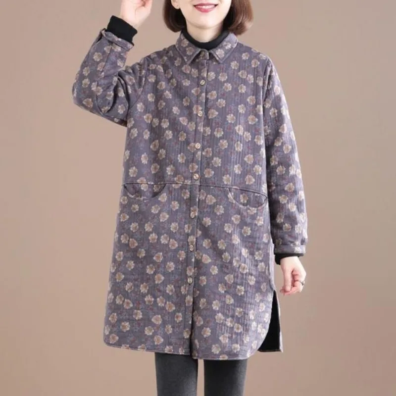 معطف نسائي كلاسيكي بطبعة أزهار - مراجعة Winter Clothing Trends وسعره