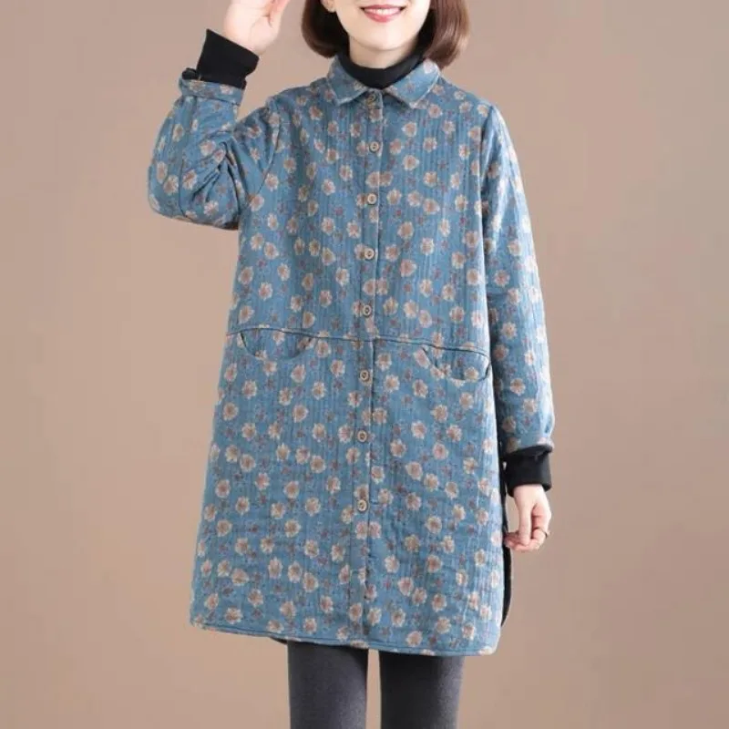 معطف نسائي كلاسيكي بطبعة أزهار - مراجعة Winter Clothing Trends وسعره