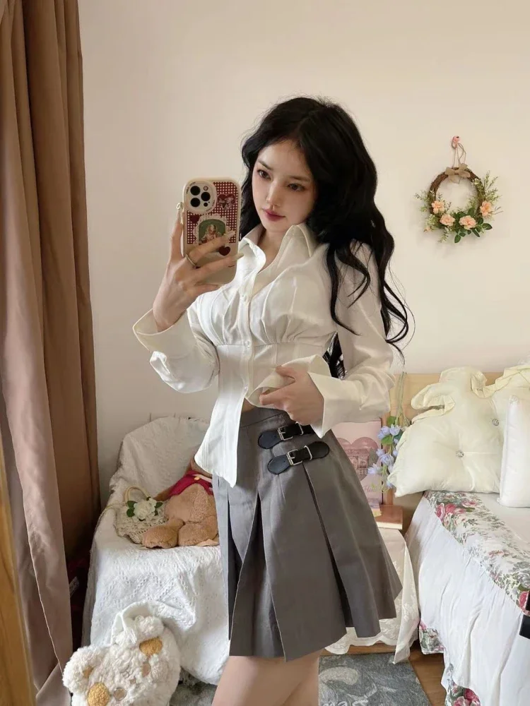 Y2K بلوزة بيضاء المرأة الكورية - مراجعة Y2K Winter Clothing وسعره