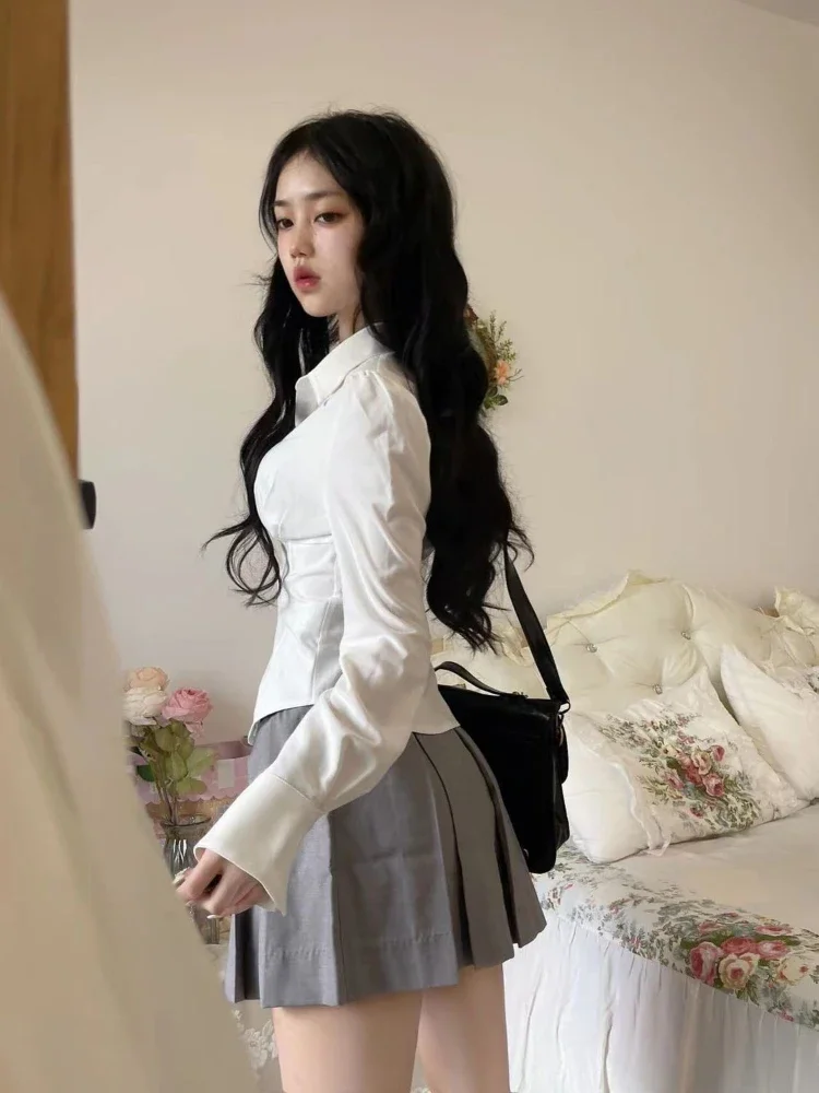 Y2K بلوزة بيضاء المرأة الكورية - مراجعة Y2K Winter Clothing وسعره