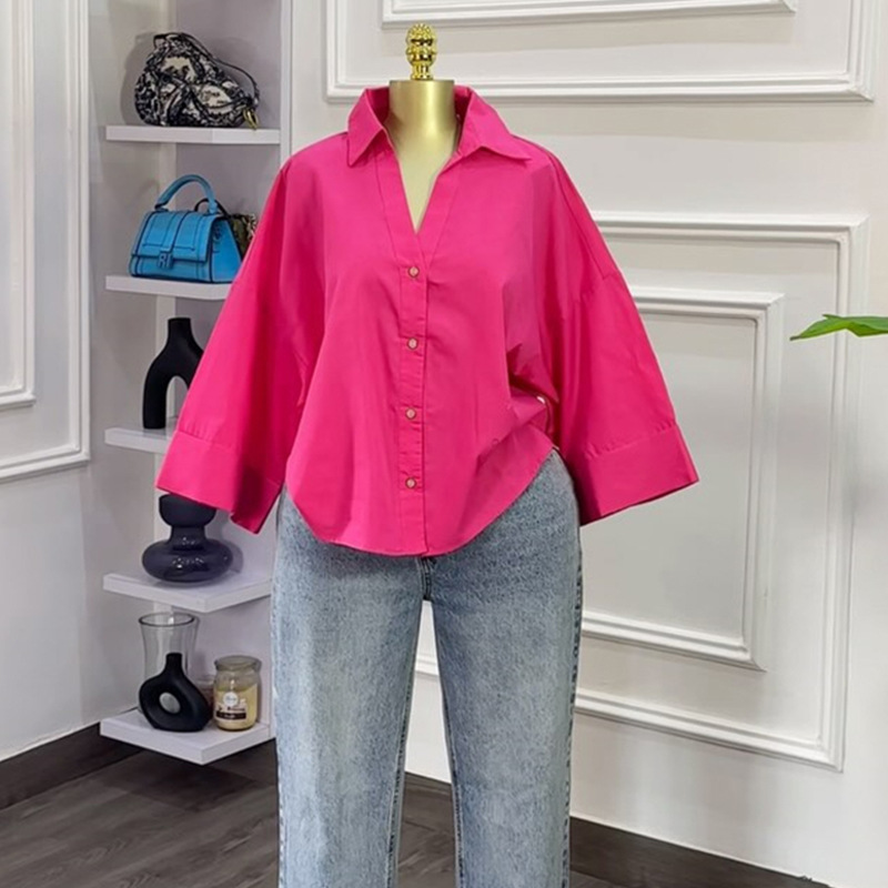 بلوزات قميص نسائي بياقة مقلوبة - مراجعة Y2K Winter Clothing وسعره